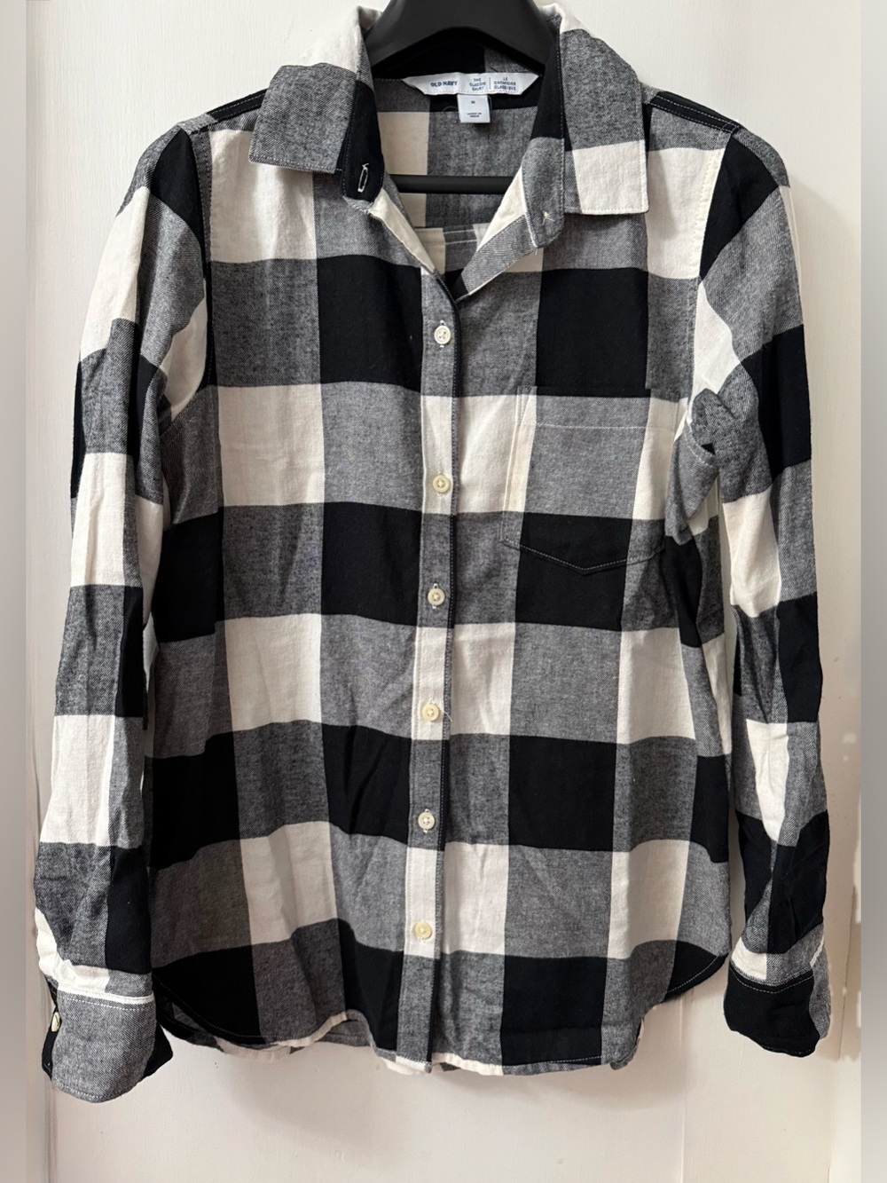 Black/Grey/White Button-Down Long Sleeve Shirt